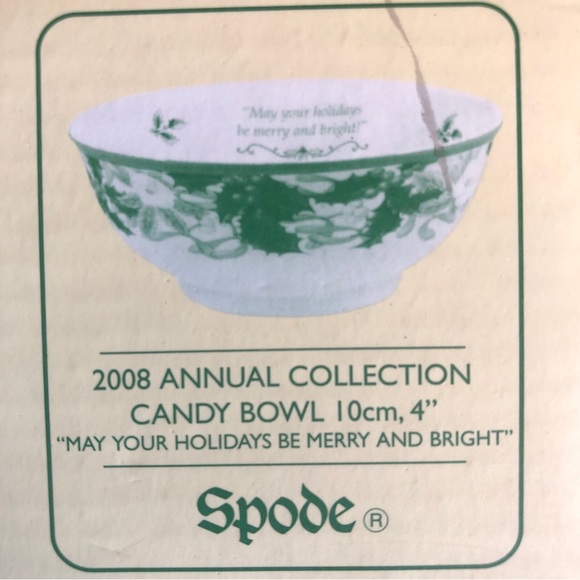 Spode Christmas Tree 70th Year Candy Bowl “May Your Holidays Be Merry & Bright” - Picture 6 of 7
